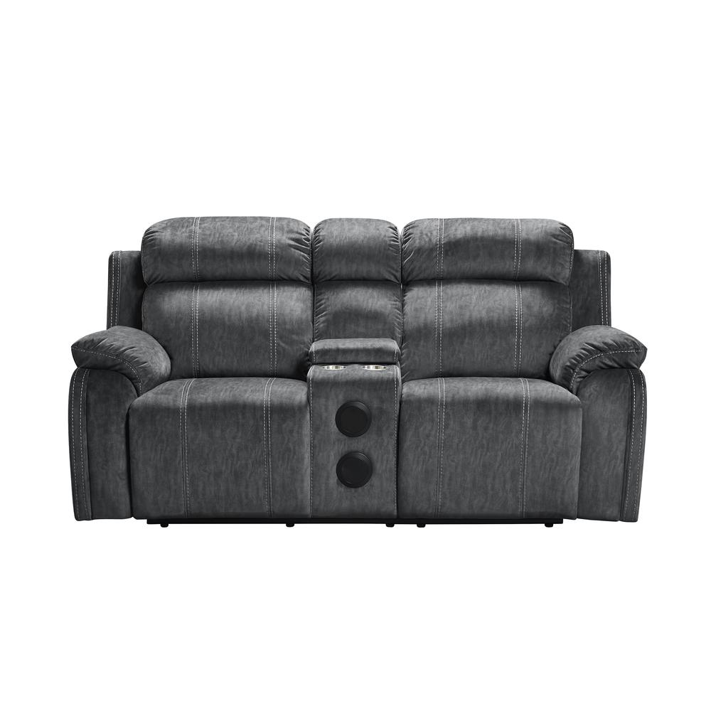 Furniture Tango Polyester Console Loveseat  Speaker in Shadow Gray. Picture 2