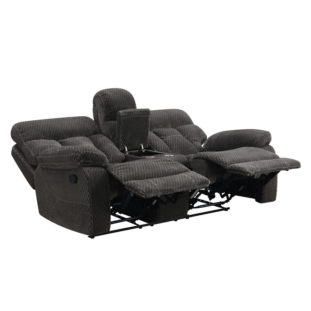 Bravo Console Loveseat W/ Dual Recliners-Charcoal. Picture 3