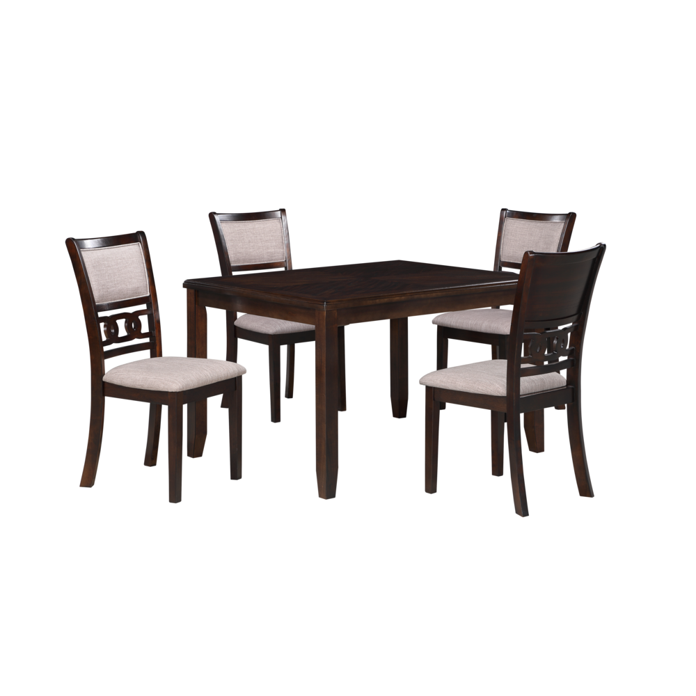 Gia 5-Piece 48" Wood Rectangular Dining Set with 4 Chairs in Cherry. Picture 1
