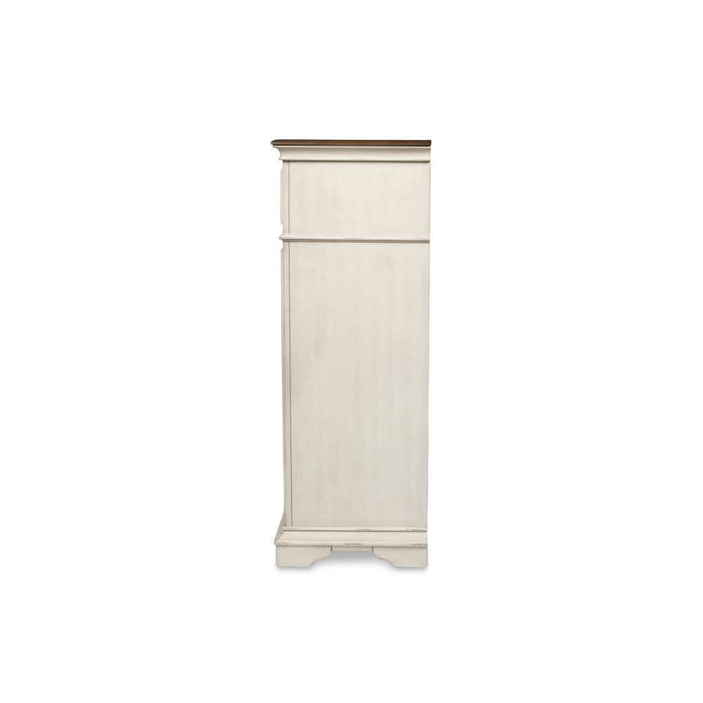 Furniture Anastasia 5-Drawer Solid Wood Chest in Antique White. Picture 6