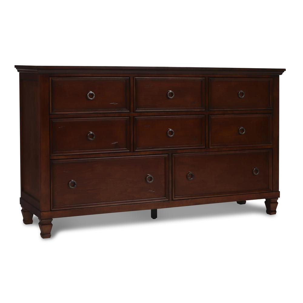 Furniture Tamarack Solid Wood 8-Drawer Dresser in Brown Cherry. Picture 1