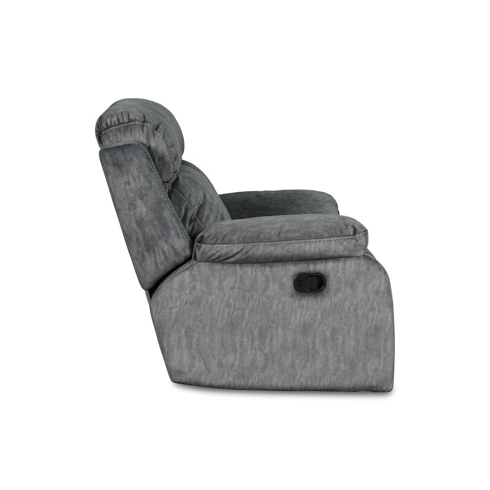 Furniture Tango Polyester Fabric Glider Recliner in Shadow Gray. Picture 5