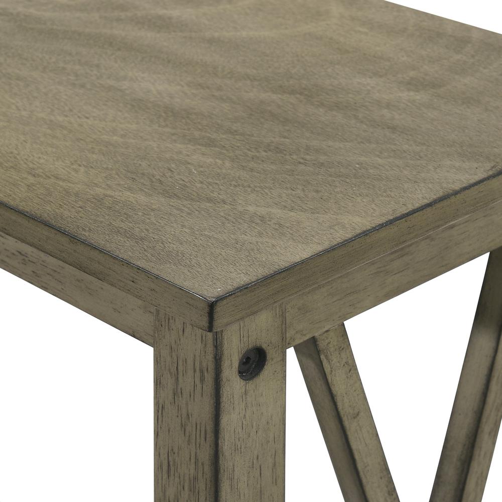 Furniture Eden 1-Shelf Contemporary Solid Wood End Table in Gray. Picture 4