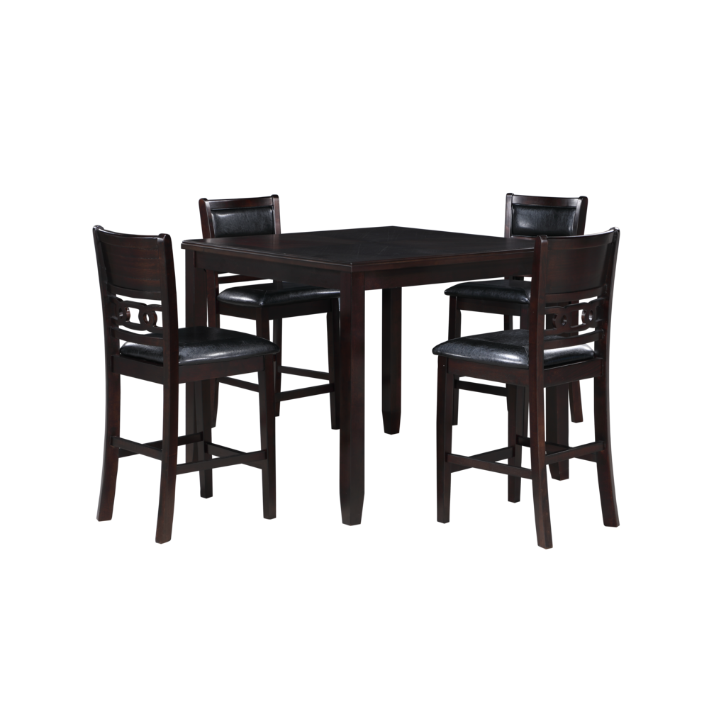 Furniture Gia 5-Piece Transitional Wood Counter Set in Ebony. Picture 4