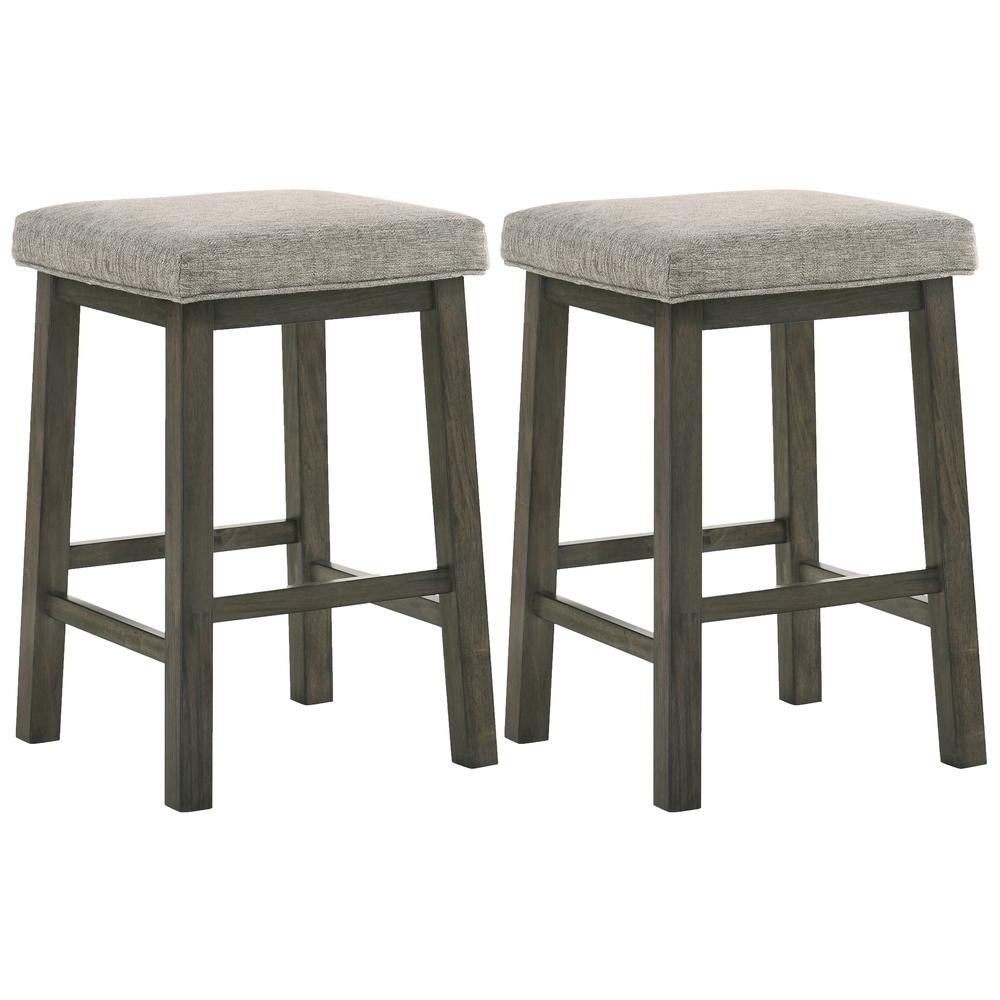Furniture Churon 25" Contemporary Wood Bar Stool in Gray (Set of 2). Picture 1