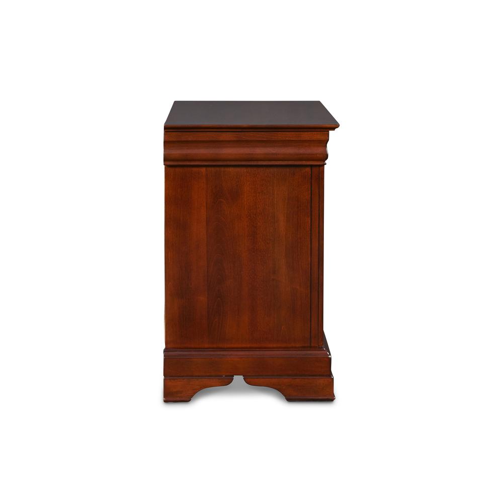 Furniture Versailles Solid Wood Engineered Wood Nightstand in Cherry. Picture 4