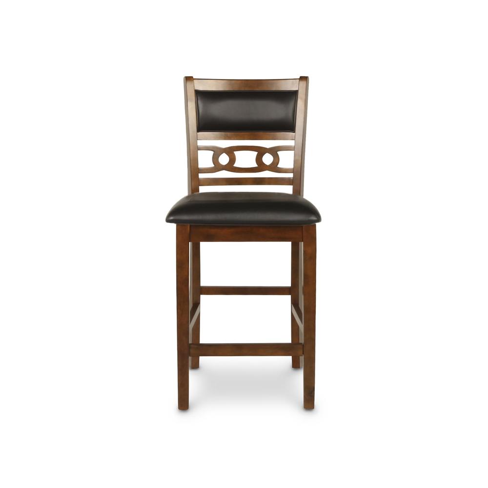 Gia Brown Wood Counter Chair with PU Seat (Set of 4). Picture 2