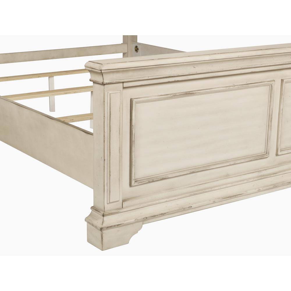 Furniture Anastasia Traditional Wood Queen Bed in Ant White. Picture 6