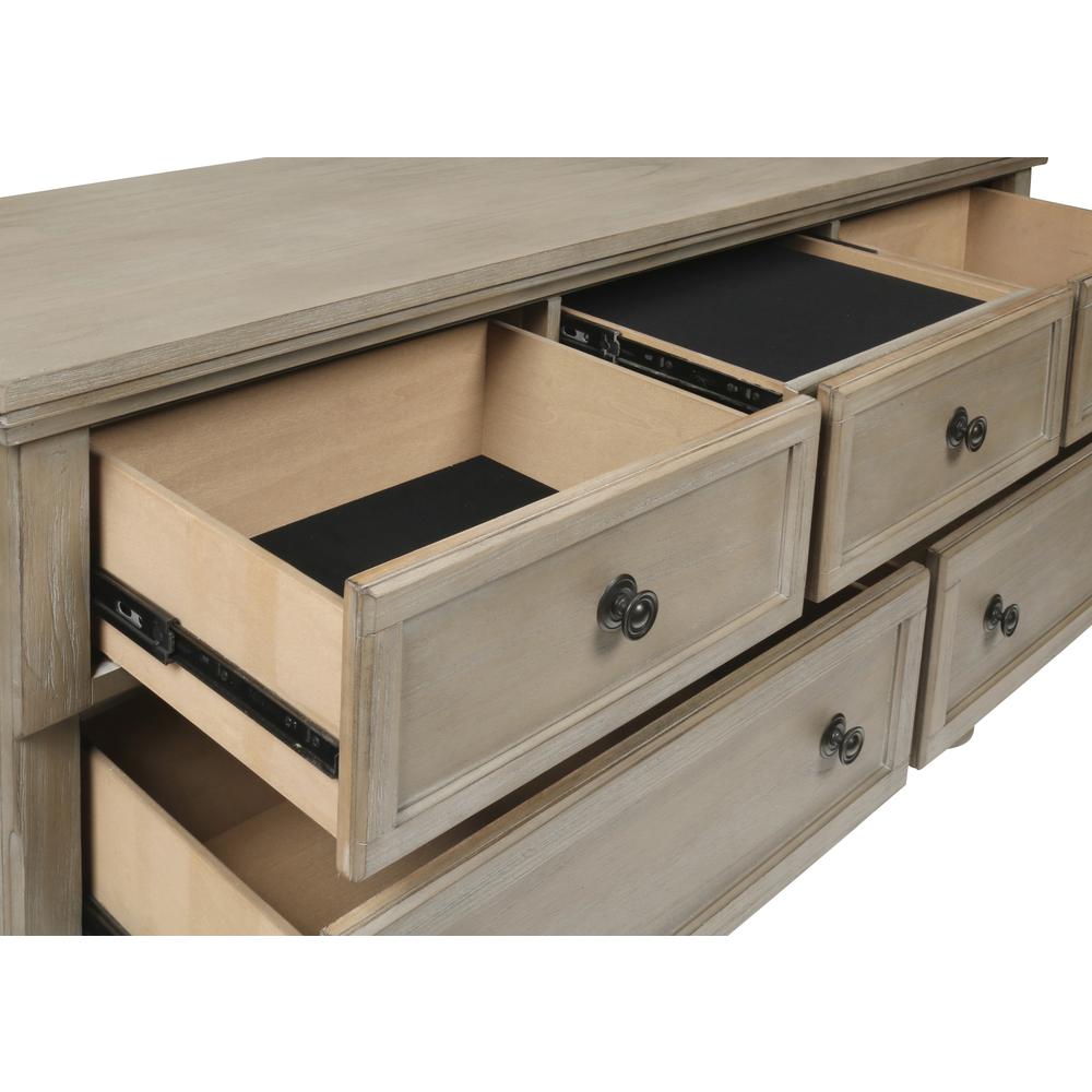 Furniture Allegra Solid Wood Engineered Wood Dresser in Pewter. Picture 8