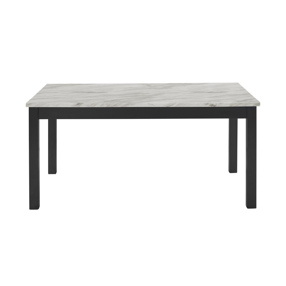 Furniture Celeste Wood Dining Table with Faux Marble Top in Espresso. Picture 1