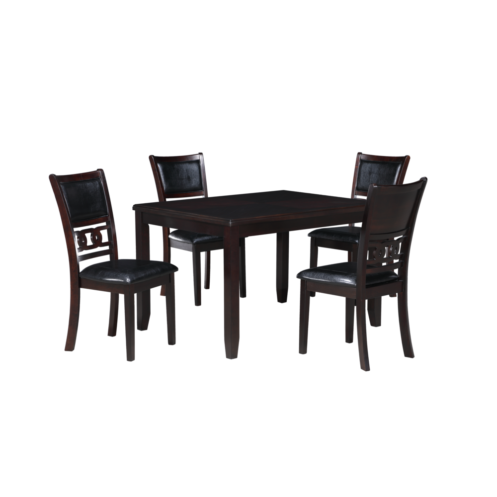 Gia 5-Piece 48" Wood Rectangular Dining Set with 4 Chairs in Ebony. Picture 1