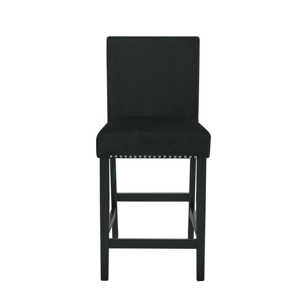 Furniture Celeste 39.5" Wood Counter Chair in Black (Set of 2). Picture 3