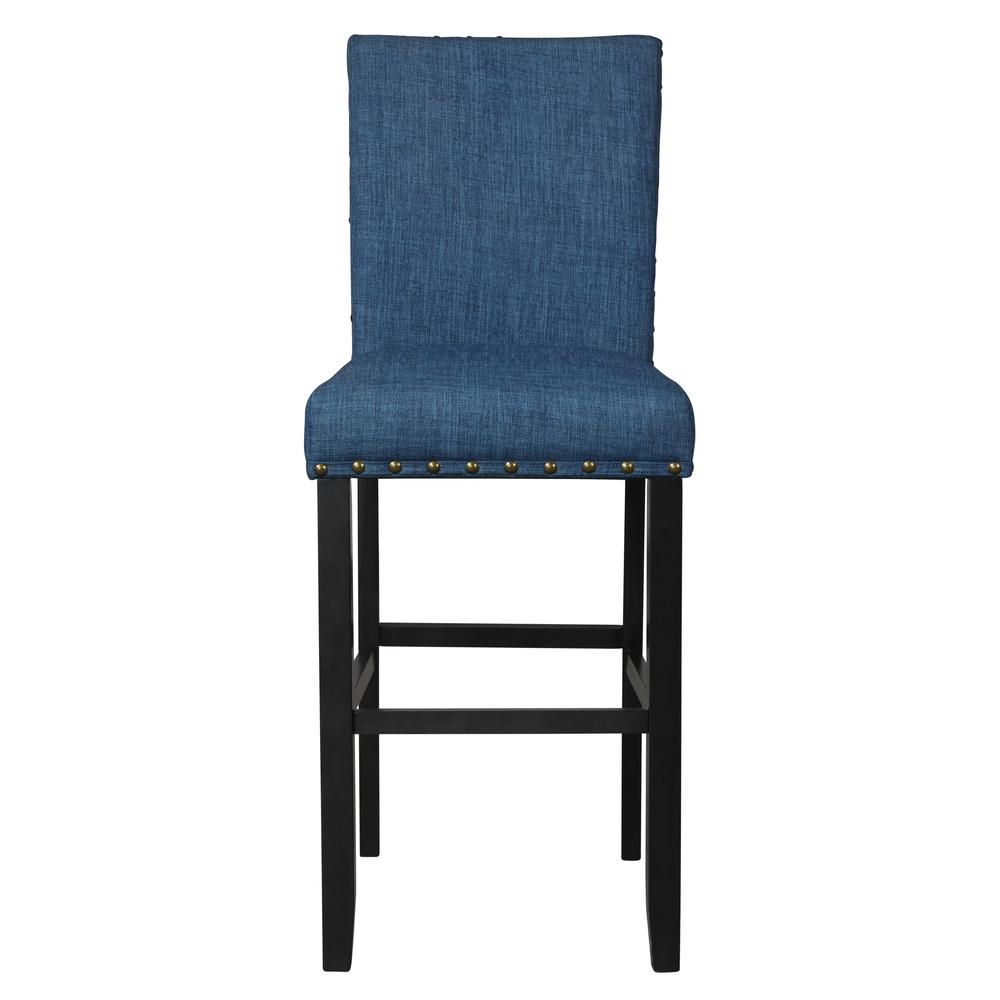 Furniture Crispin Solid Wood 29" Barstool - Marine Blue (Set of 2). Picture 2
