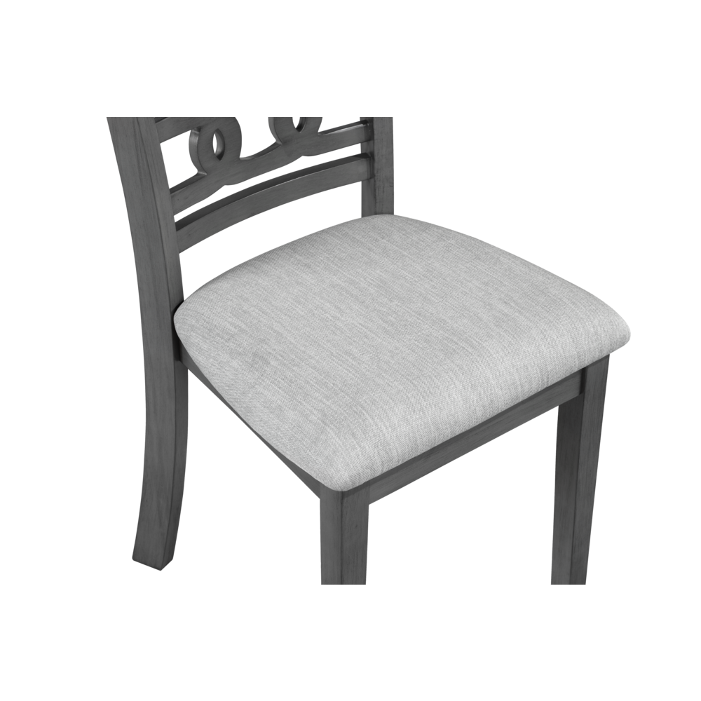 Furniture Gia Solid Wood Dining Chair in Gray (Set of 2). Picture 6
