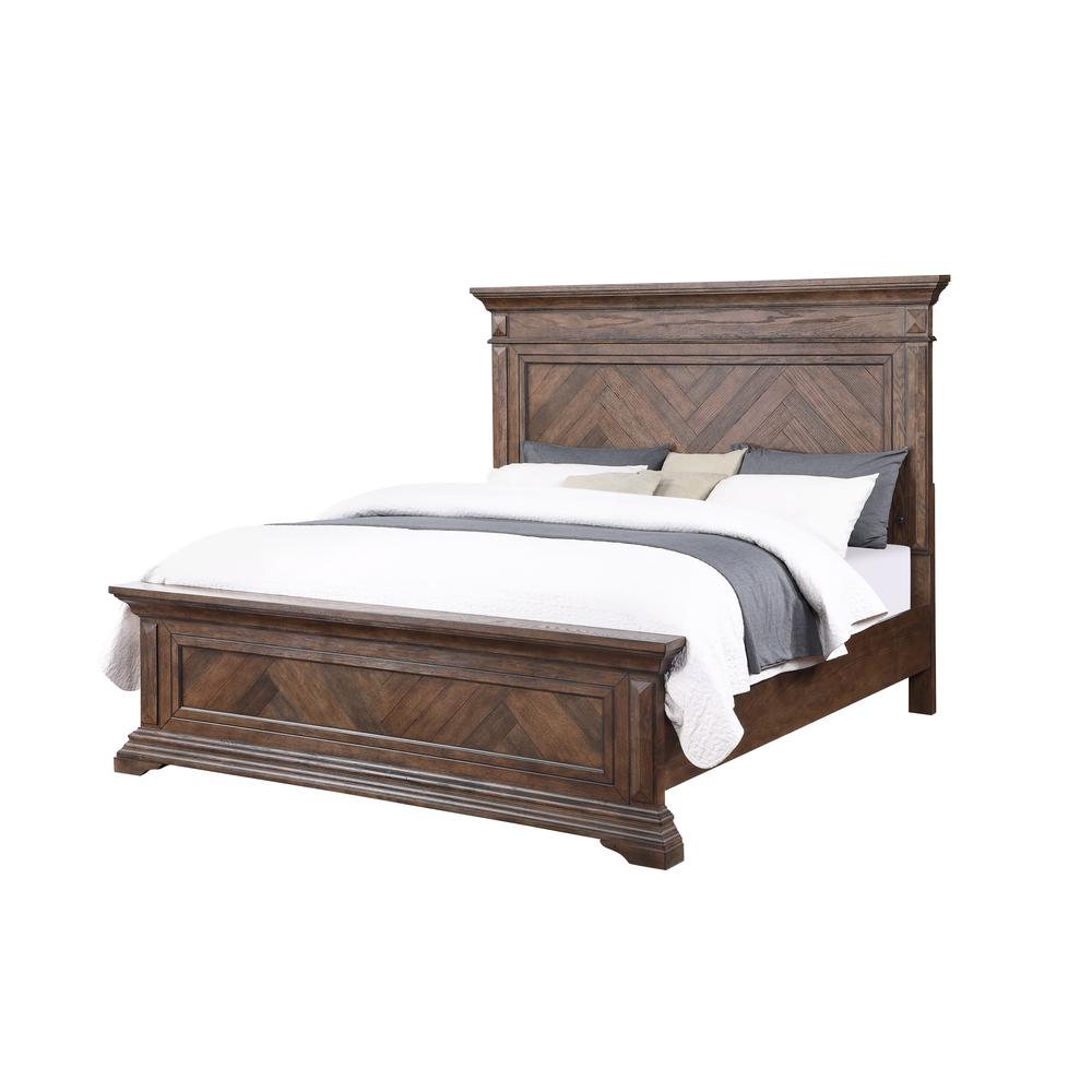 Furniture Mar Vista 5/0 Solid Wood Queen Bed in Brushed Walnut. Picture 1