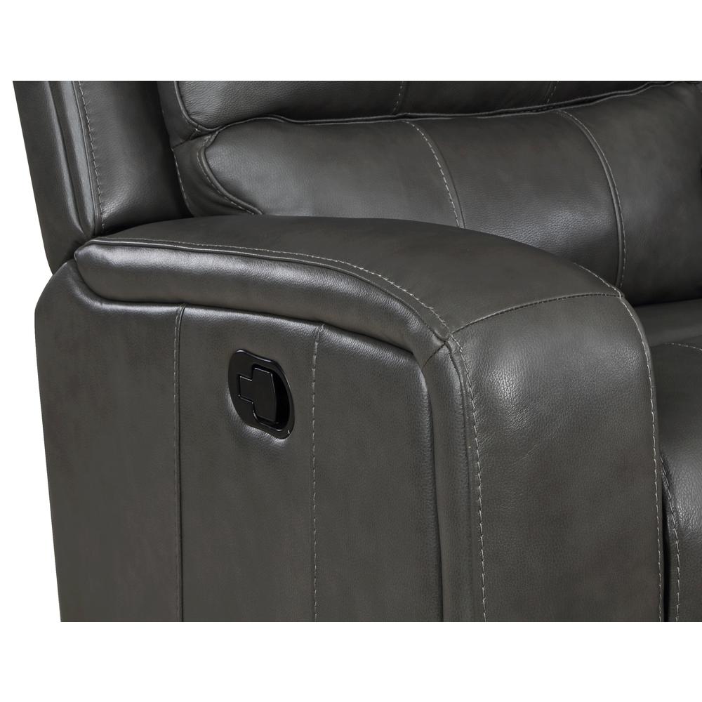Linton Leather Glider Recliner-Gray. Picture 5