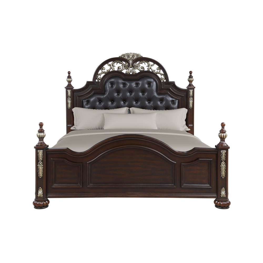 Furniture Maximus Contemporary Solid Wood 5/0 Q Bed in Brown. Picture 2