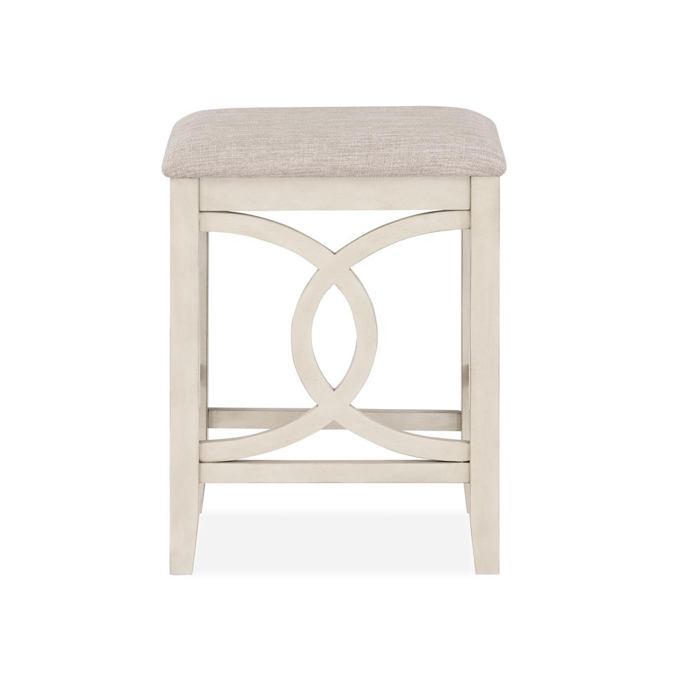 Bella Wood Counter Stool with Fabric Seat in Bisque Beige (Set of 2). Picture 4