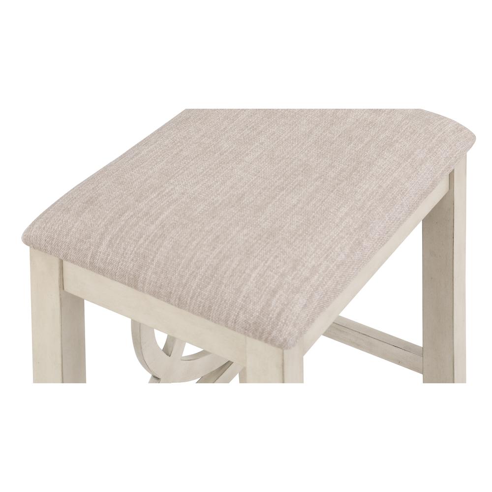 Bella Wood Counter Stool with Fabric Seat in Bisque Beige (Set of 2). Picture 5