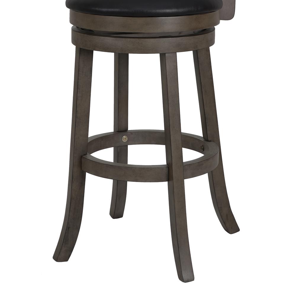 Manchester 29" Wood Bar Stool with Black PU Seat in Ant Gray. Picture 5