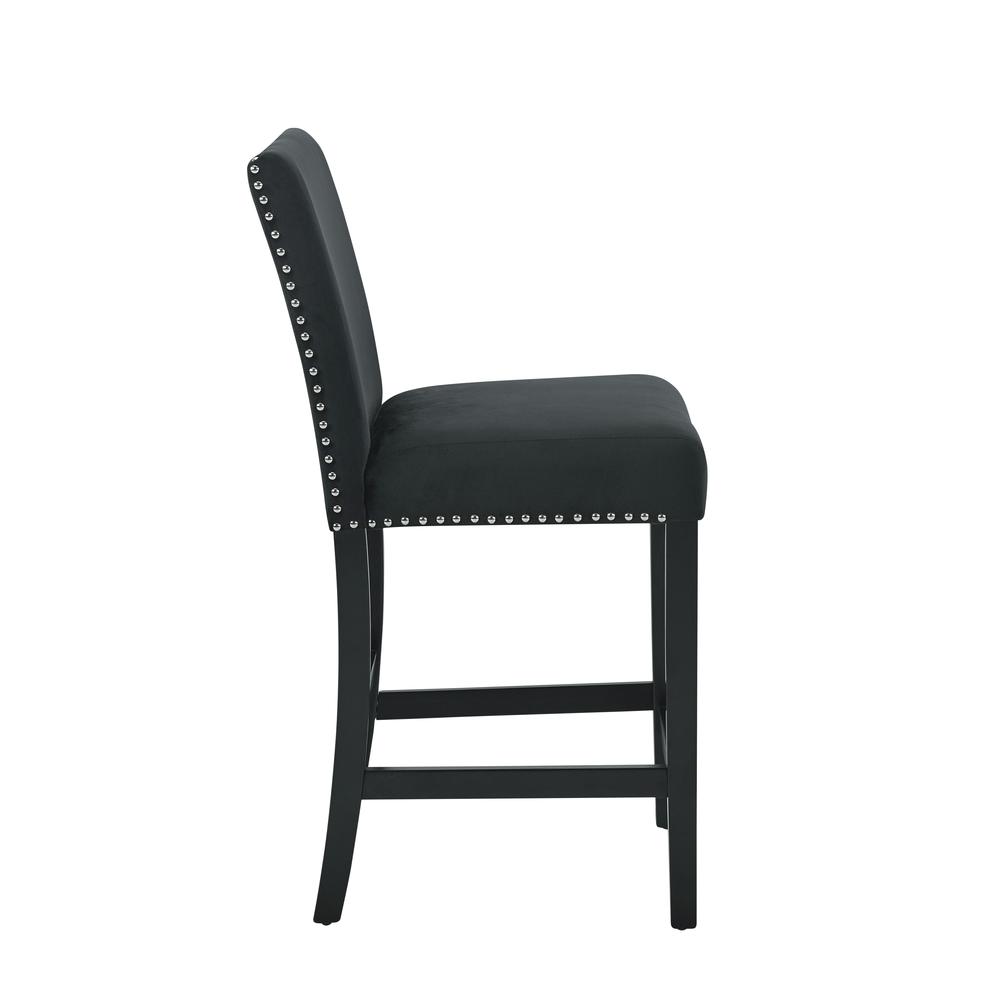 Furniture Celeste 39.5" Wood Counter Chair in Black (Set of 2). Picture 4
