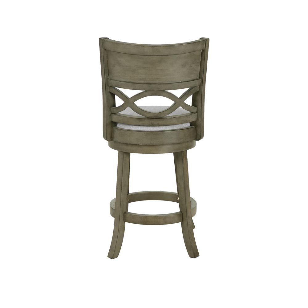 New Classic Manchester Gray Wood Swivel Counter Stool w/ Fabric Seat (Set of 2). Picture 4