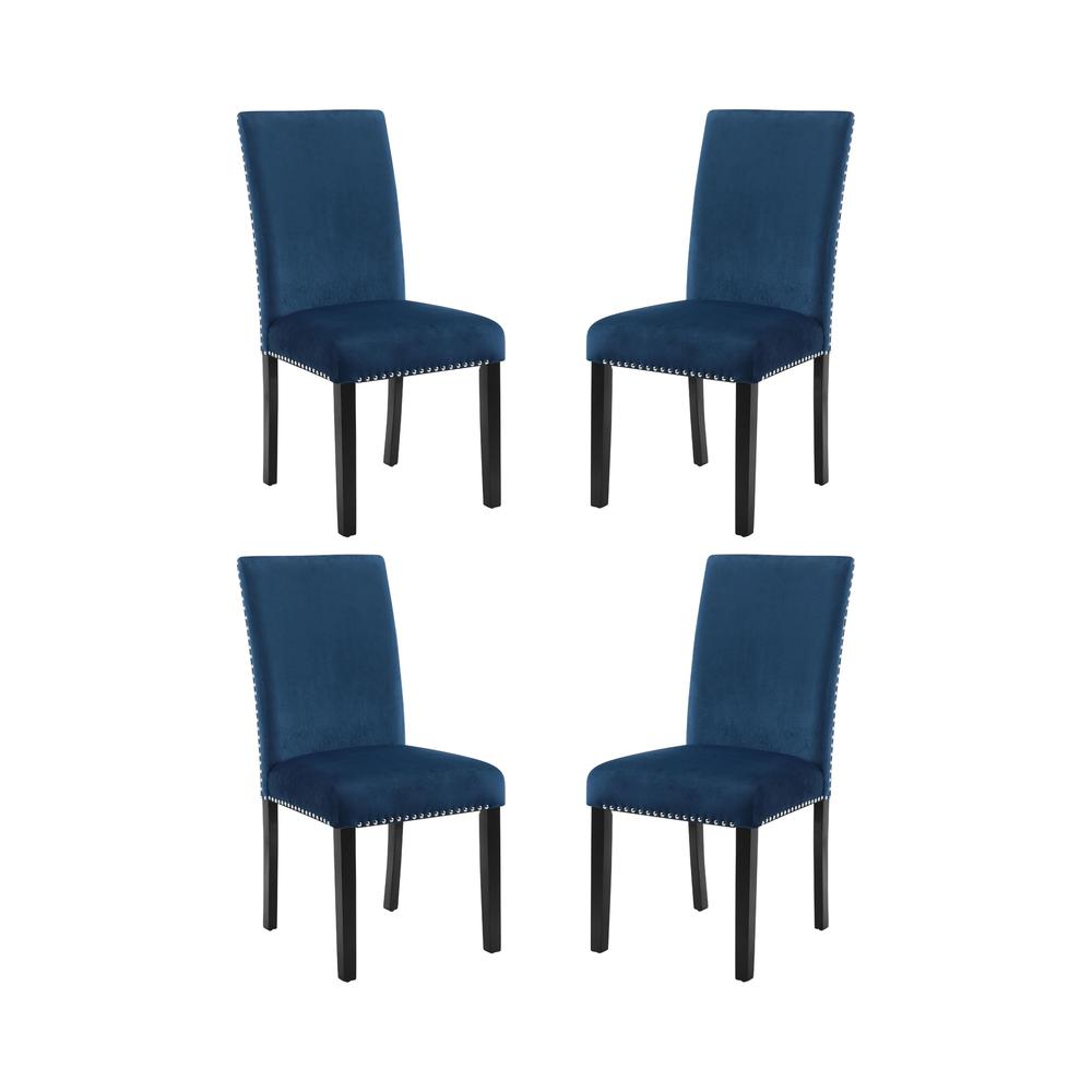 Celeste Blue Wood Upholstered Dining Chair (Set of 4). Picture 1