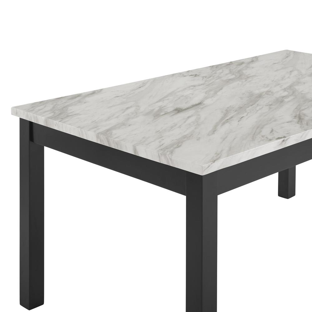 Furniture Celeste Wood Dining Table with Faux Marble Top in Espresso. Picture 4