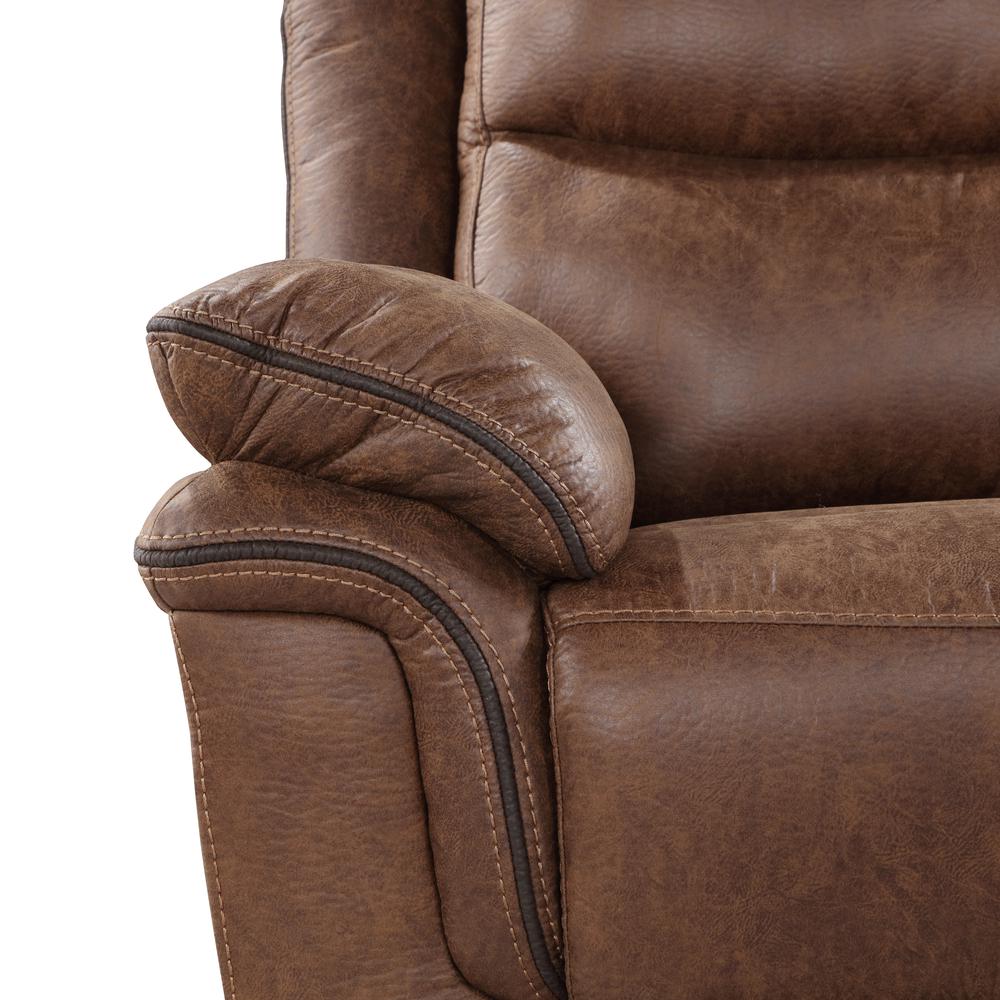 Ryland Sofa W/Dual Recliner- Brown. Picture 5