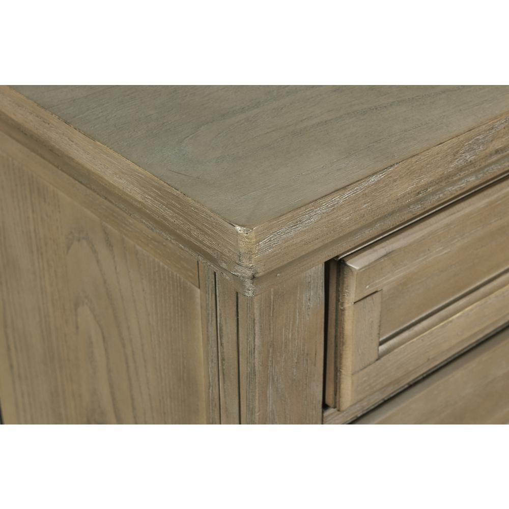 Furniture Allegra 3-Drawer Wood Nightstand in Pewter. Picture 6