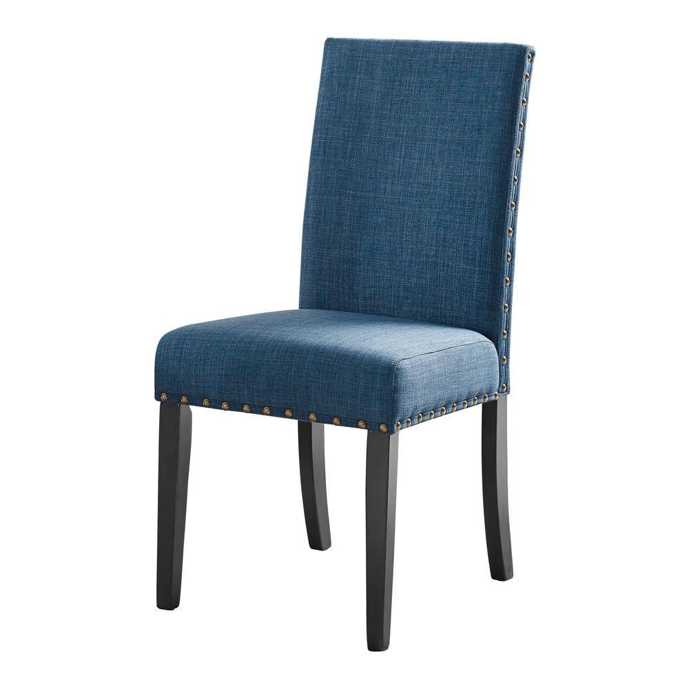 Furniture Crispin 19" Fabric Dining Chairs in Blue (Set of 2). Picture 2