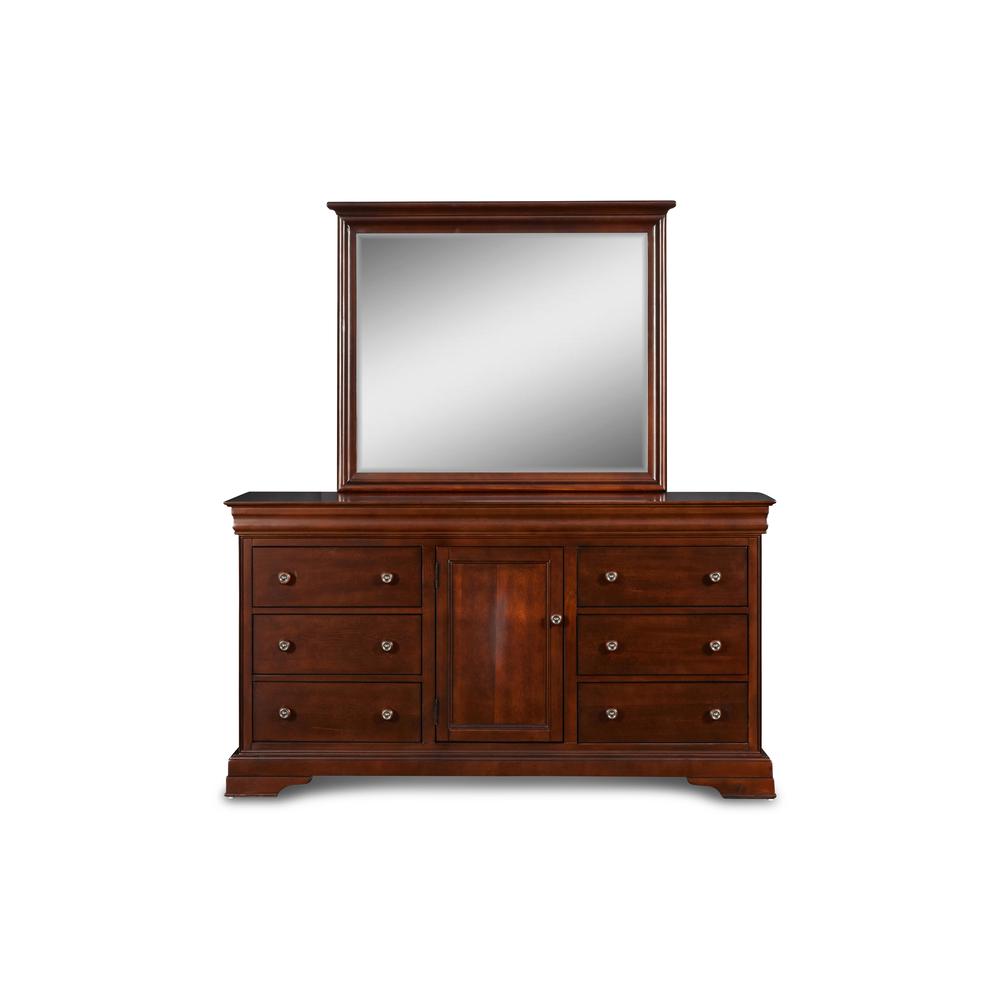 Furniture Versailles Solid Wood Engineered Wood Dresser in Cherry. Picture 6