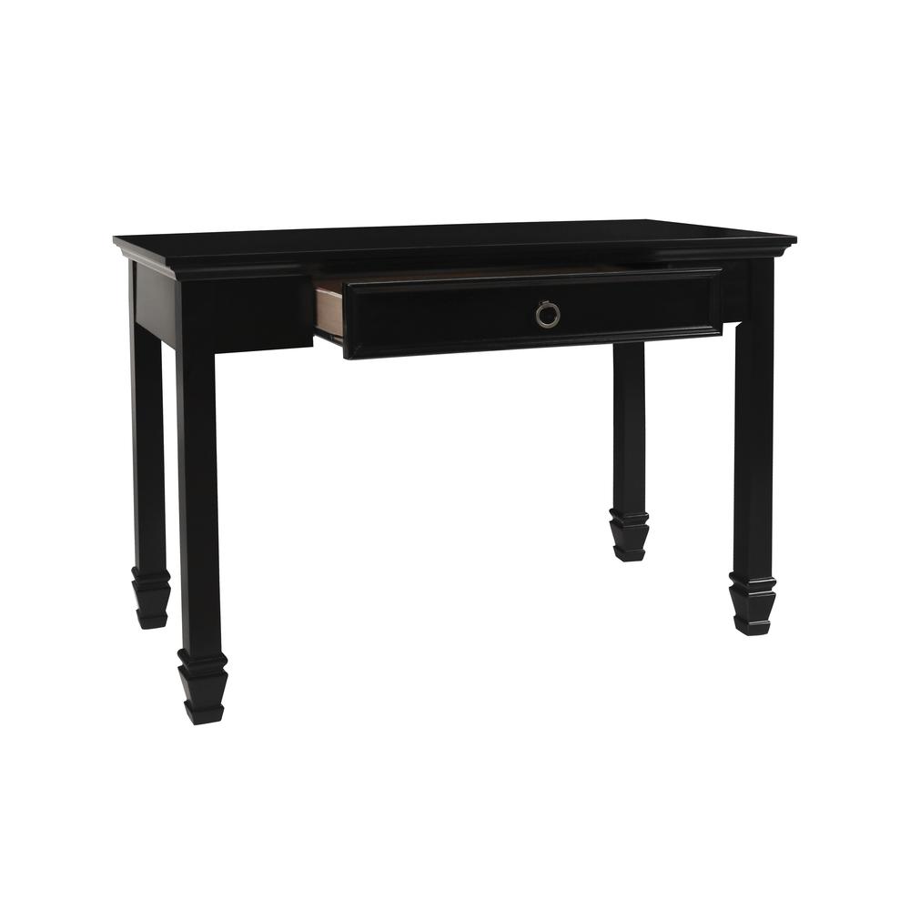 Furniture Tamarack Solid Wood 1-Drawer Desk in Black. Picture 3