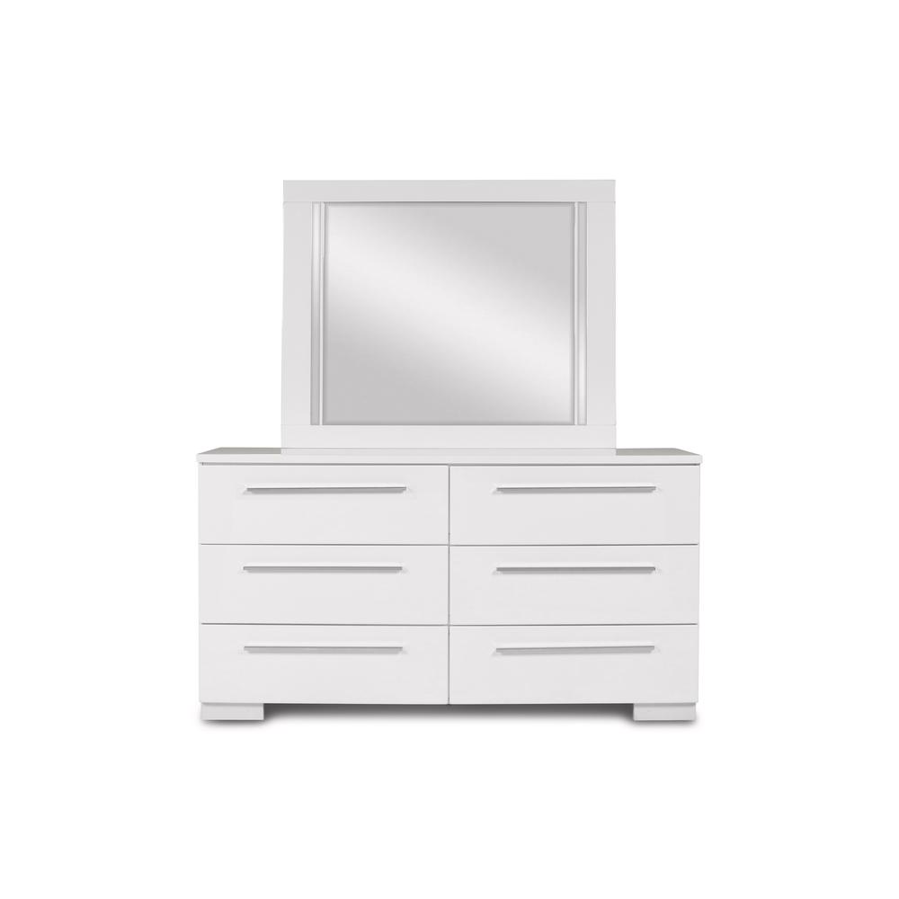Furniture Sapphire Wood 6-Drawer Dresser in White. Picture 2