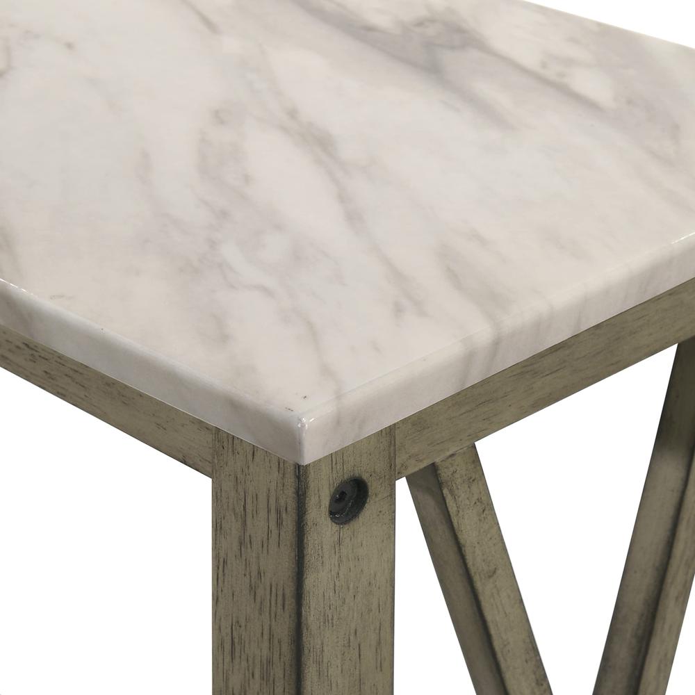 Eden Gray Wood End Table with Faux Marble Top (Set of 2). Picture 5