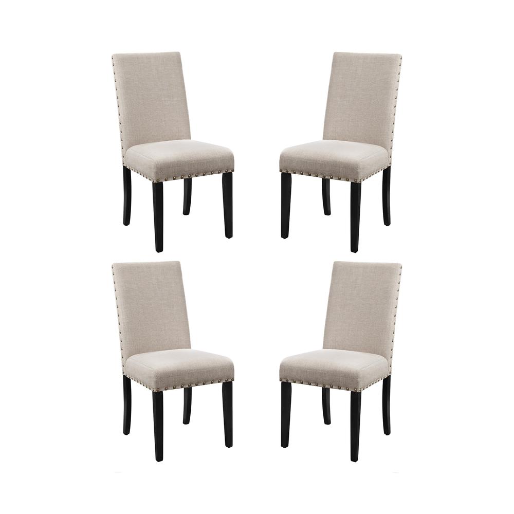 Crispin Natural Beige Solid Wood Dining Chair (Set of 4). Picture 1