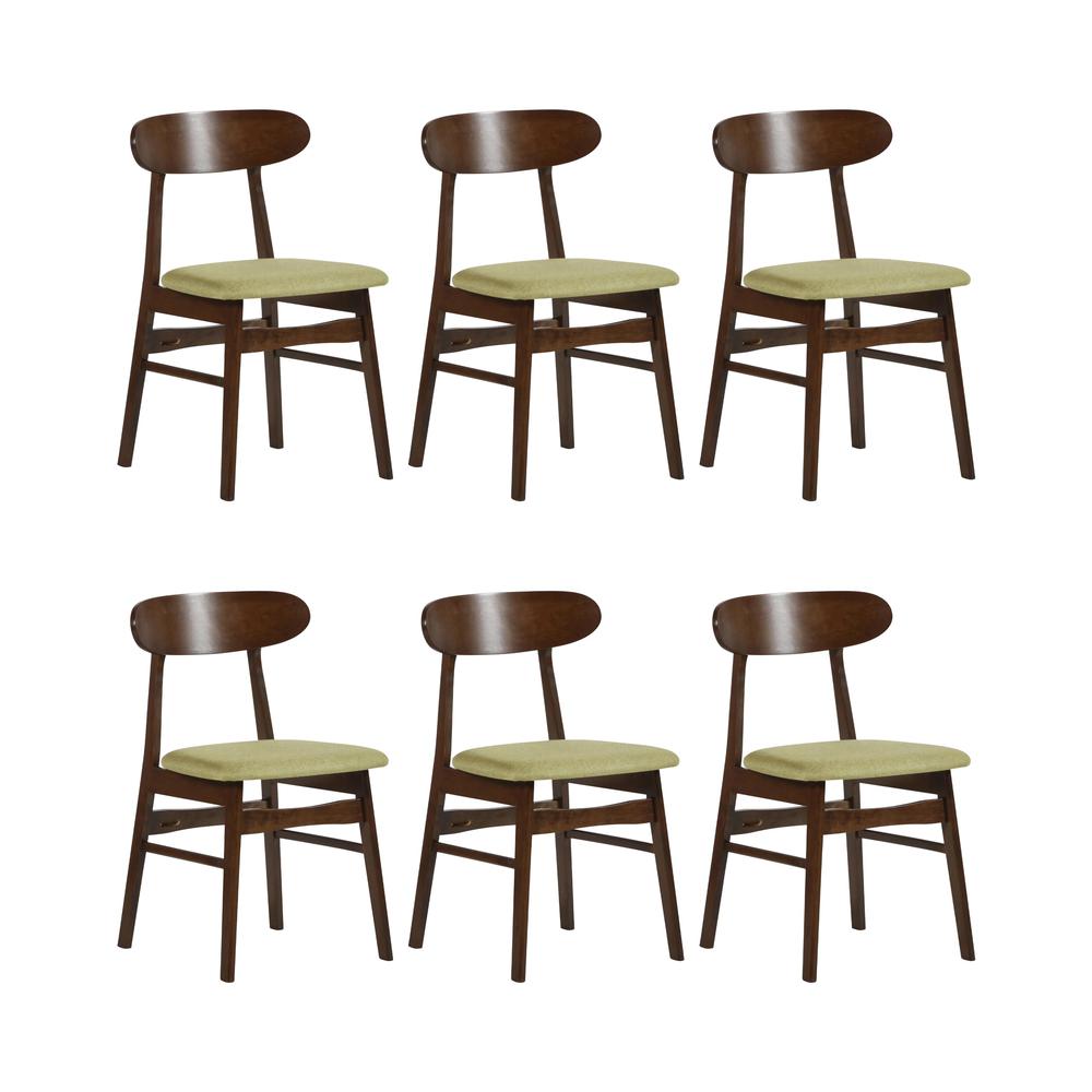 Morocco Green Solid Wood Dining Chair (Set of 6). Picture 1