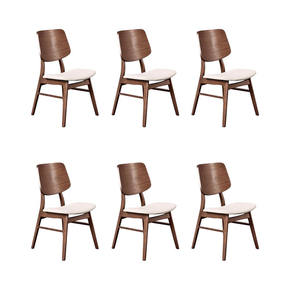 Oscar Walnut Solid Wood Dining Chair (Set of 6). Picture 1