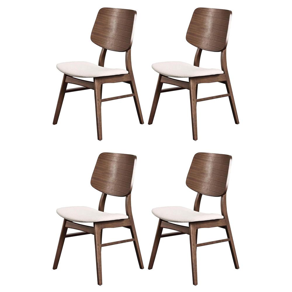 Oscar Walnut Solid Wood Dining Chair (Set of 4). Picture 1