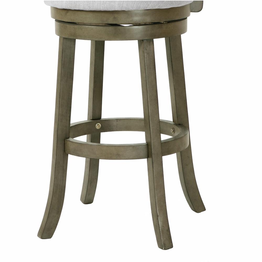 New Classic Manchester Gray Wood Swivel Bar Stool with Fabric Seat (Set of 2). Picture 6