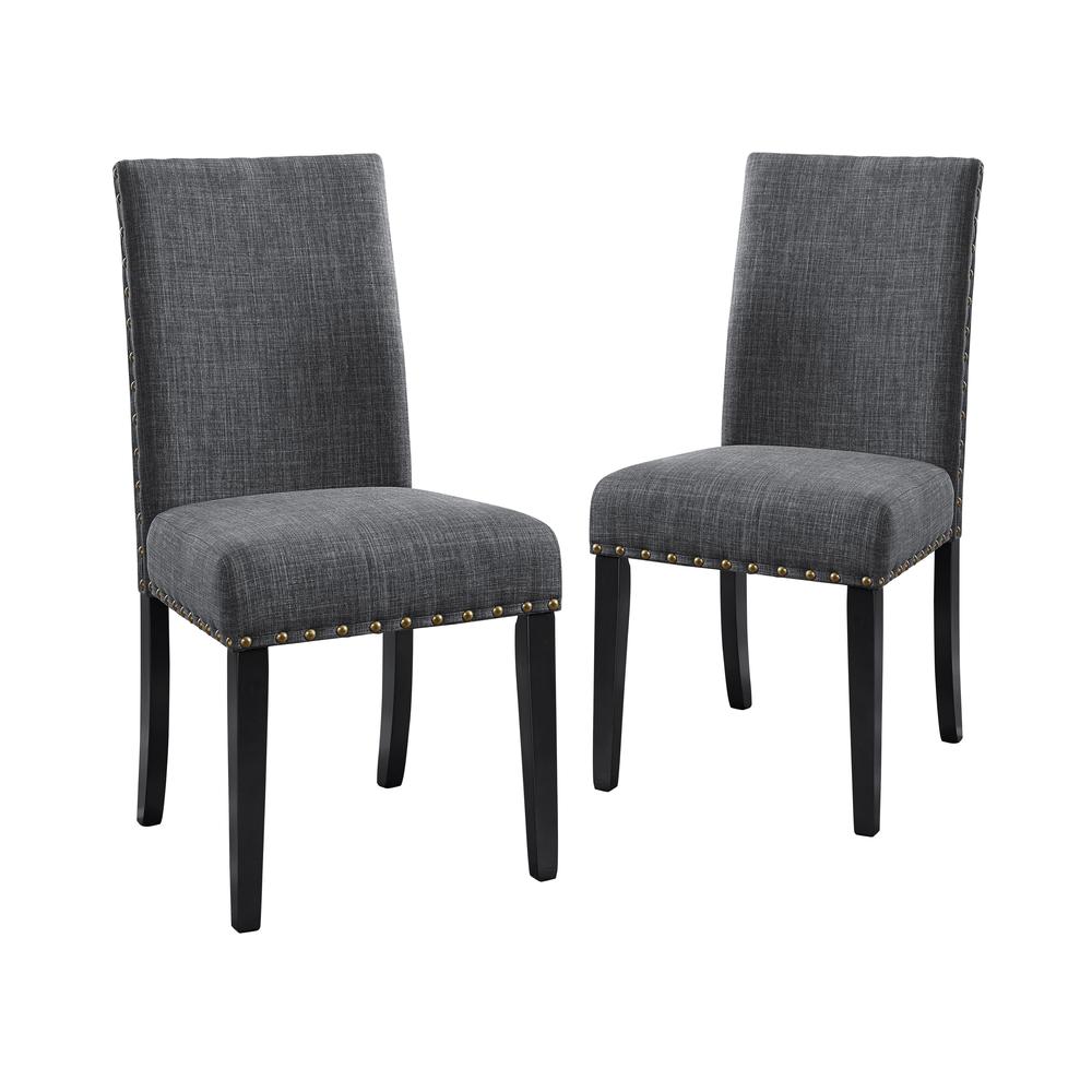Furniture Crispin 19" Fabric Dining Chairs in Gray (Set of 2). Picture 1