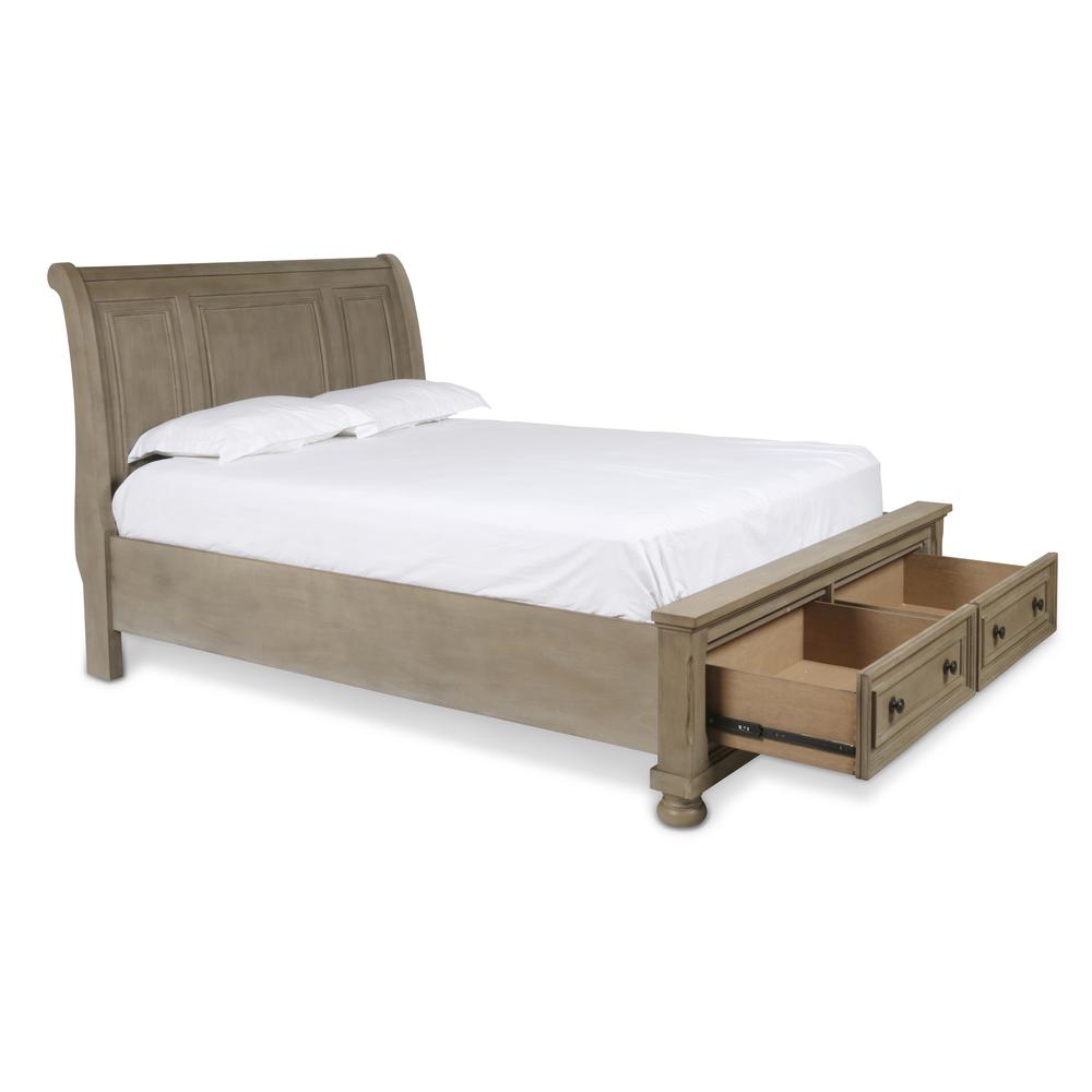 Furniture Allegra Solid Wood Engineered Wood Queen Bed in Pewter. Picture 3