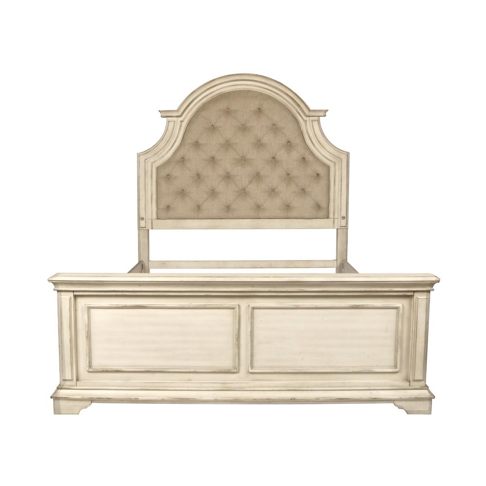 Furniture Anastasia Traditional Wood King Bed in Ant White. Picture 3