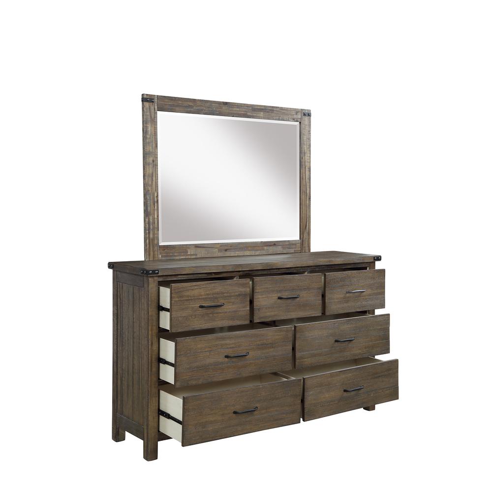 Furniture Galleon 7-Drawer Solid Wood Dresser in Walnut. Picture 3