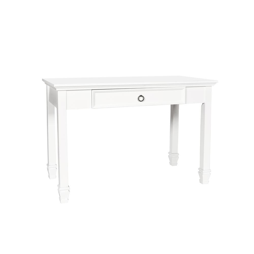 Furniture Tamarack Soild Wood 1-Drawer Desk in  White. Picture 1