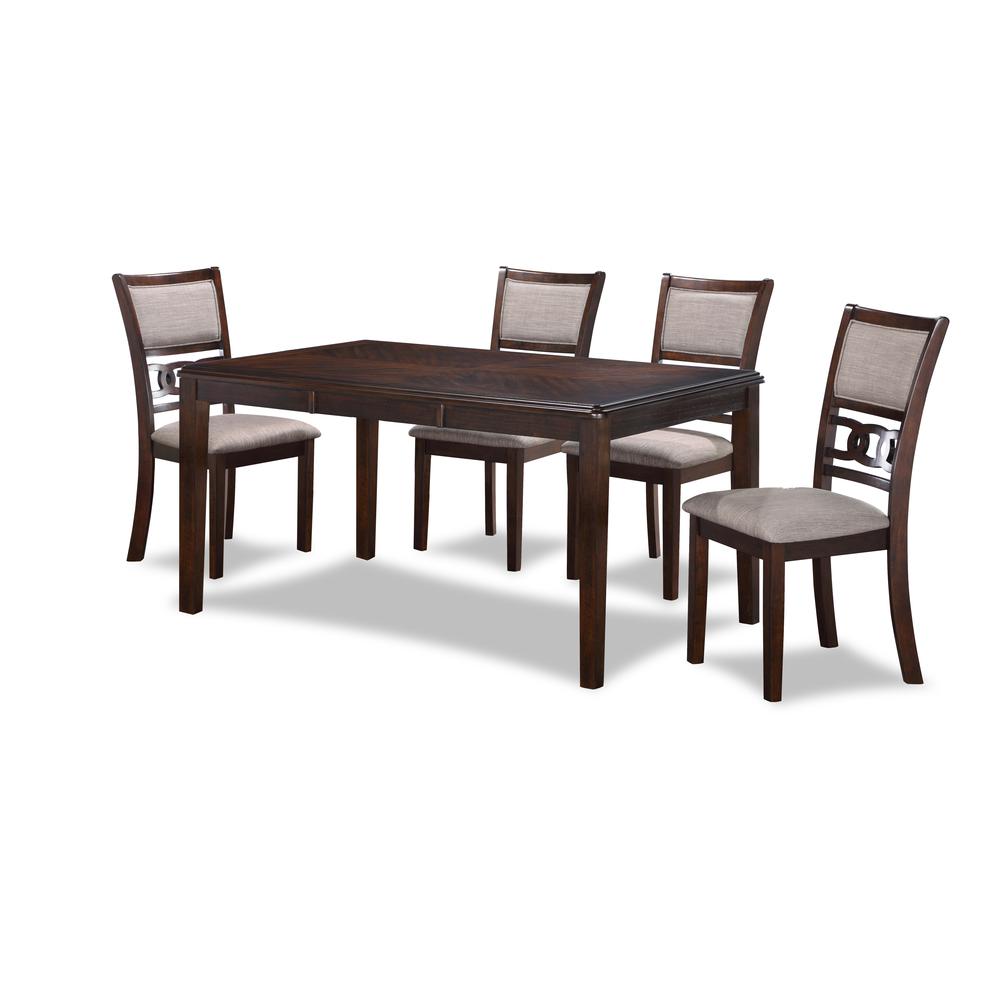 Gia 5-Piece 60" Wood Rectangular Dining Set with 4 Chairs in Cherry. Picture 1
