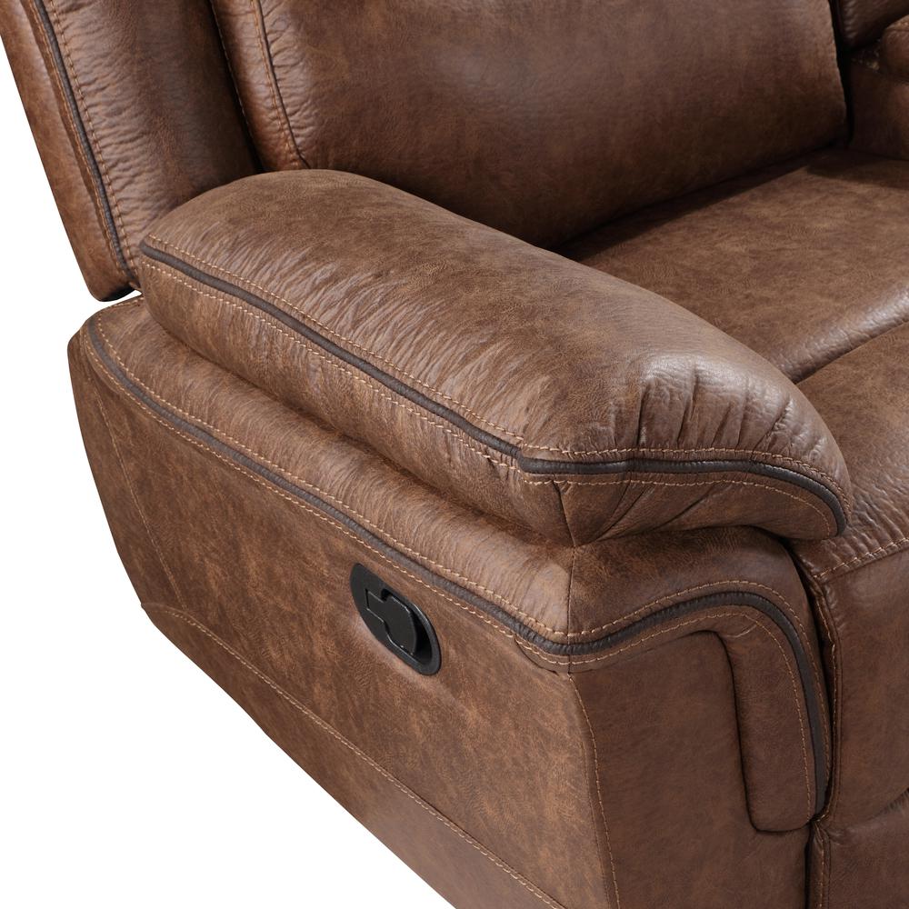 Ryland Sofa W/Dual Recliner- Brown. Picture 6
