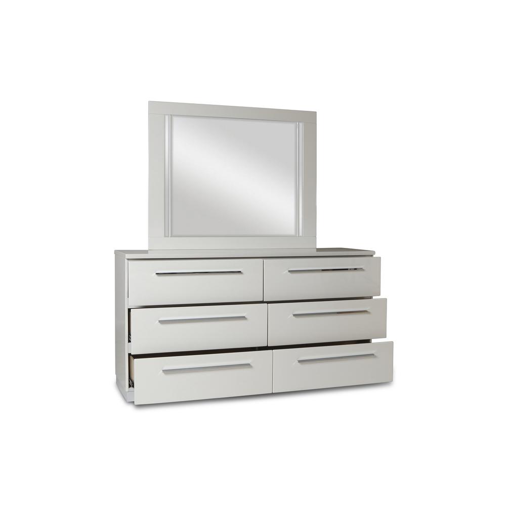 Furniture Sapphire Wood 6-Drawer Dresser in White. Picture 3