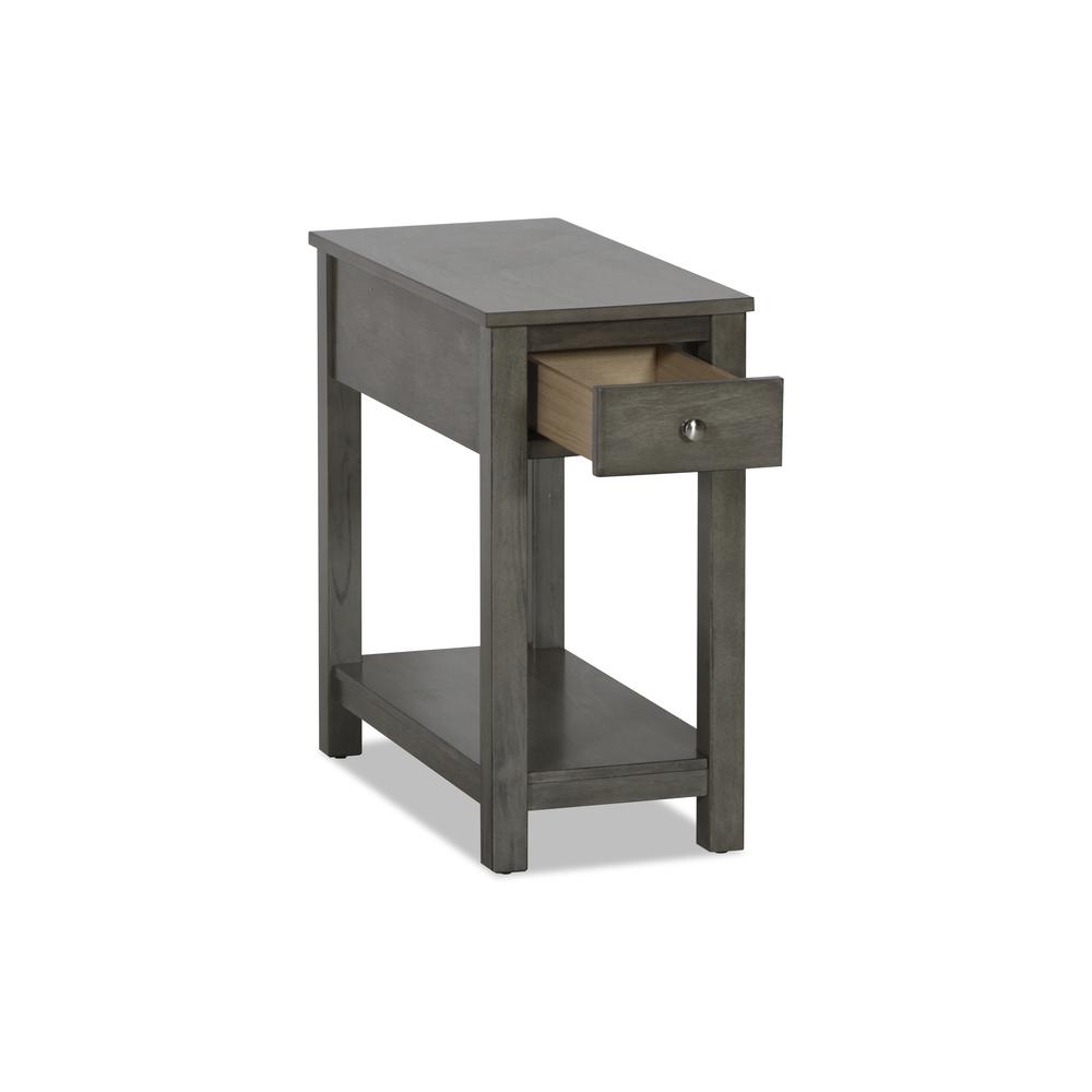 Furniture Noah 1-Drawer Faux Marble & Wood End Table in Gray. Picture 2