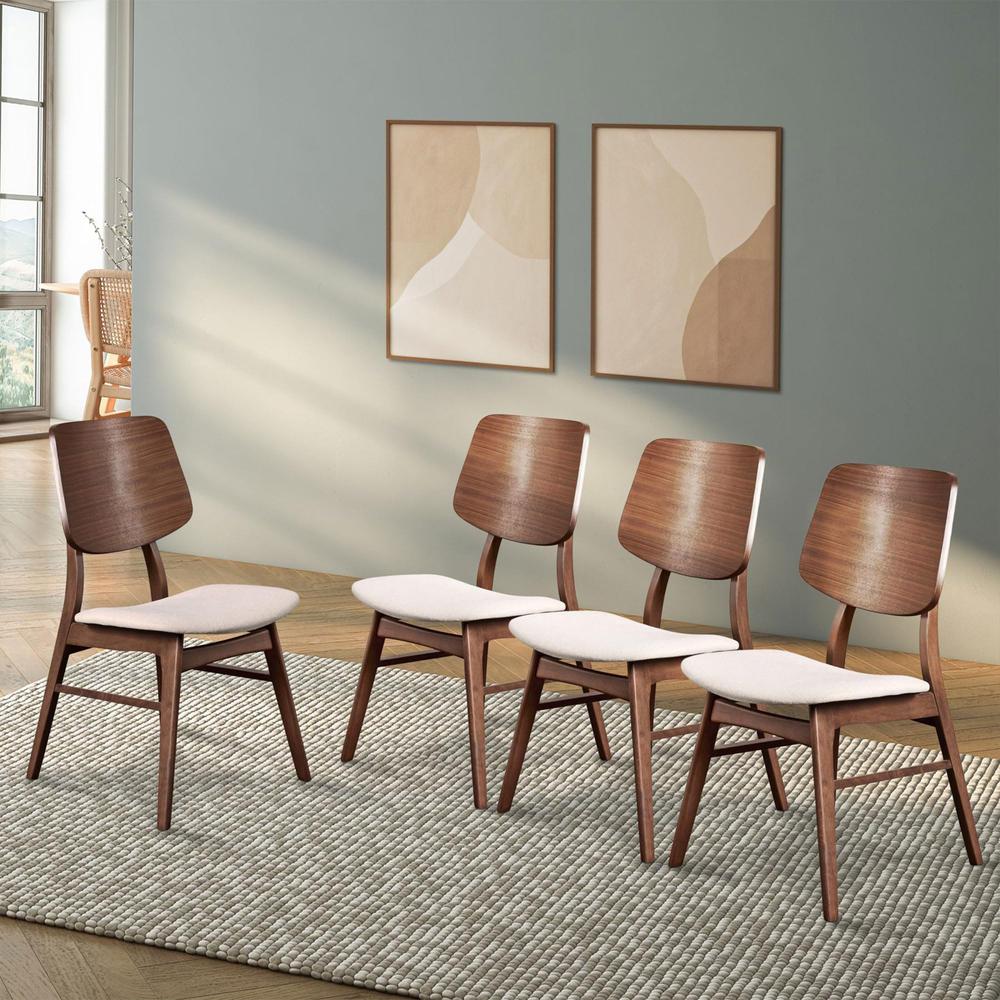 Oscar Walnut Solid Wood Dining Chair (Set of 4). Picture 6